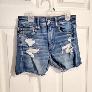 AMERICAN EAGLE Woman's next level stretch distressed denim shorts size 2